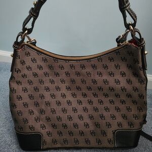 NWT Dooney & Bourke Brown Erica Signature Monogram Hobo Bag
